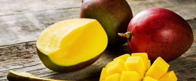Как есть манго - с кожурой или без? Как правильно едят манго? Манго — полезные свойства и противопоказания Какой на вкус манго