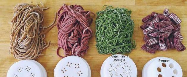 Ručni aparati ili uređaji za pravljenje domaće tjestenine (tjestenine).  Mašina za tjesteninu.  Domaći špageti, penne i ravioli