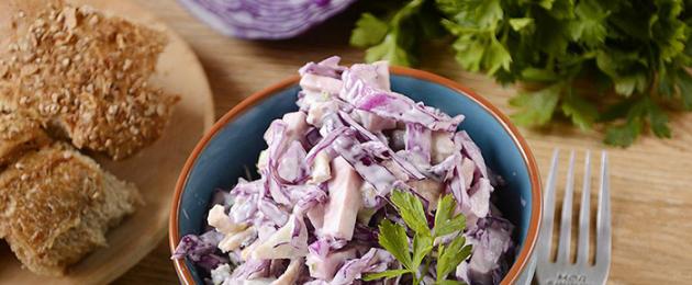 Salata od crvenog kupusa je lepa, zdrava i veoma ukusna.  Salata od crvenog kupusa sa majonezom: recept, kalorije Salata od ljubičastog kupusa sa sirćetom