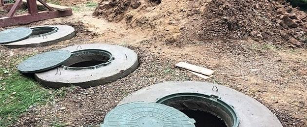 粘土浄化槽: 設計上の特徴。 粘土質の浄化槽 - 粘土質土壌の適切な装置 粘土質の土壌のコンクリートリングで作られた浄化槽